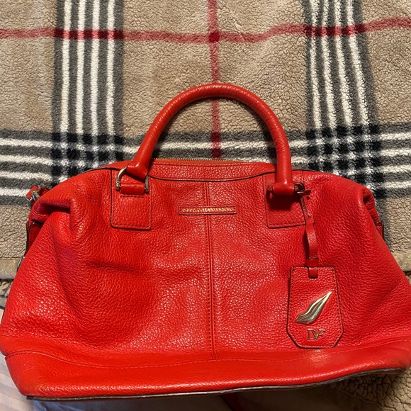 DVF Red Satchel Handbag